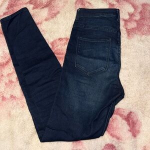H&M High Waisted Dark Blue Skinny Jeans